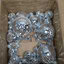 Sumind 50 Pcs Disco Balls Decor Disco Balls Silver Hanging Decorations Reflective Mirror Ball Wedding Dance and Music Festivals for Stage Club Ballroom Hall Prop (1.2'',2'',3.2'',4'')