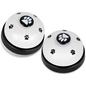 Pet Training Bells, 2 Pack Dogs Bell for Door Potty Training and to Ring to Go Outside Communication Device Dog AgilityTraining Equipment Interactive Toys (White)