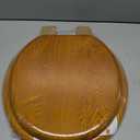 Angel Shield Durable Wood Veneer Natural Toilet Seat Metal Hinged Easy Clean Anti-scratch American Standard(Round,Oak)