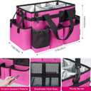 Cleaning Caddy Bag, Cleaning Supplies Organizer for Housekeepers, Housekeeping Caddy with Handle and Detachable Padded Cushion, Pink