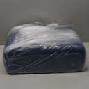 Storage Ottoman, Small Foot Stool Ottoman with Storage, Boucle Teddy Velvet Foot Rest with Padded Seat, Sturdy Wood Legs Stool for Living Room, Bedroom, Couch, Enterway (Dark Blue)