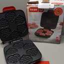 Dash Multi Mini Heart Waffle Maker - Waffle Maker for Family Breakfasts - Dual Nonstick Heating Plates & Easy-Release Surface - Compact & Fast-Heating - Red Heart