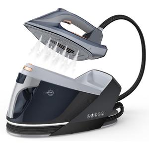 LEVOORA 1800W Steam Station for Clothes with 1.5L Removable Water Tank | Powerful Steamer Iron with LED Screen,Fast Heat Up,Auto Shut-Off,Ceramic Soleplate,Self-clean,Ironing Steamer for Home,Blue