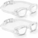 2 x Adult Swim Goggles 2 Pack No Leaking Goggles for Men Women Youth | Anti-Fog UV Protection Mirrored Swimming Glasses