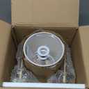 EFINEHOME Mid-Century Modern Wall Sconce with Beige Fabric Shade| 1-Light Antique Gold Indoor Wall Lamp Fixture| Hallway Bathroom Vanity Light Sconces Wall Lighting (Set of 2 Hardwire)