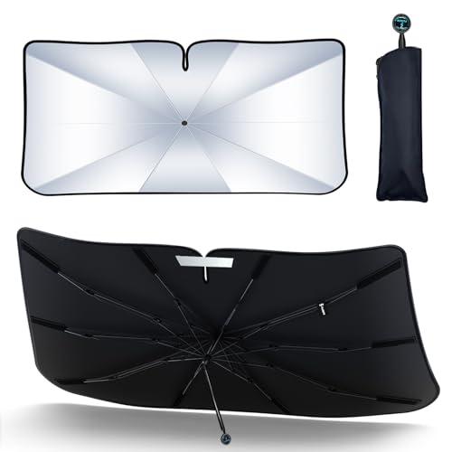 [2026 Upgrade] FLORICH Windshield Sunshade Umbrella Foldable Car Windshield Sun Shade Cover, [Nano-Ice-Crystal Coatings] Protect Interior from from UV Keep Car Cooler Medium(57" L x 32" W)