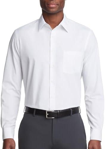 Van Heusen Mens Dress Shirt Regular Fit Poplin Solid M