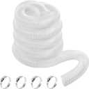 2 1/2" x 10' PVC Clear Dust Collection Hose, Puncture Resistant Fume Collection Hose with 4 Pieces Stainless Steel Clamps, Suitable for Dust Woods Debris Collection (2.5 Inch  10 Feet)