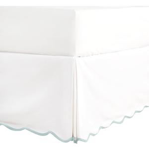 HIG Off White Chic Queen Bed Skirt - Easy Fit Scallop Edge Pleated Bedskirts, 14 Inch Drop Anti-Slip Dust Ruffle, Thick Fabric for Enhanced Privacy, Pre-Washed for Long-Lasting Use(N60022)