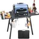 GRISUN 51'' Universal Folding Grill Cart with 3 Adjustable Heights