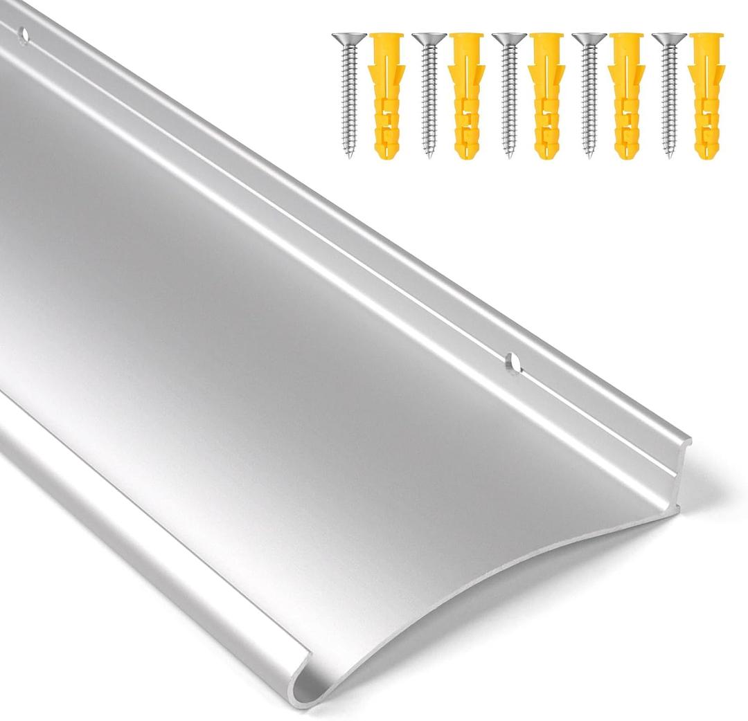 Heavy-Duty Aluminum Door Rain Drip Guard, 4″ Extra-Wide and Thickened Window Door Rain Deflector, Size 40″ Length, 4″ Wide, 0.8″Height (Silver)