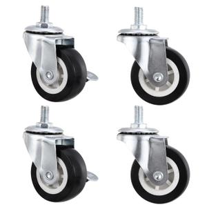 Mobestech 4pcs 2 Heavy Duty Steel Swivel Casters Stainless Caster Wheels for Furniture Moving Silent Rolling Brakes