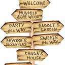 20PCS Winnie Arrow Signs Double-Side Directional Sign For Classic Pooh Baby Shower Decorations Winnie Birthday Decor Party Lawn Sign