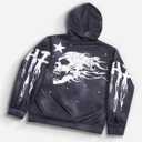 SOLY HUX Hoodies for Men Letter Graphic Sweatshirt Drawstring Long Sleeve Vintage Pullover Tops with Pocket (XL)