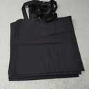 Canvas Tote Bag - Lightweight Tote Bags Bulk Thin Blank Shopping Reusable Grocery Bags for DIY Gift Sublimation Activity - Black 6 Pack