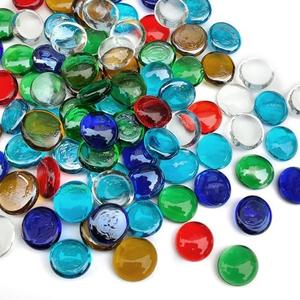 FANTIAN 10 Pounds Fire Pit Glass, Mixed Color Gems, Decorative Flat Glass Rocks for Vase Fillers Fish Tank Mosaic Crafts Wedding and Aquarium Gravel