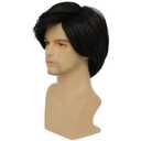 Swiking Men Black Layered Wigs for Male Guy Short Fluffy Natural Hair Soft Synthetic Cosplay Costume Party Full Wigs