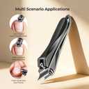 4 in 1 Automatic Electric Nail Clipper, 2026 Upgraded Nail Clippers Set with LED Light & Nail Scrap Storage & Professional Slant Edge Nail Clipper, Effortless Toenail Trimmer for Seniors Adults-Gray