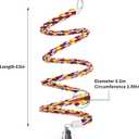 2Pcs 63'' Bird Rope Perches Birdcage Swing Toys 100% Cotton Natural Bird Perch Peck/Chewing with Bell Climbing Standing Bungee Parrot Toys for Small to Regular Size Parrot Cockatiel Birds