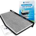 Certified MERV 13 Cabin Air Filter with Activated Carbon, CF10373 for Audi A3/A3 Quattro/Q3/Q3 Quattro/TT/TT Quattro, VW Beetle/CC/Eos/Tiguan/Golf/Jetta/Passat/R32/GTI/Rabbit.