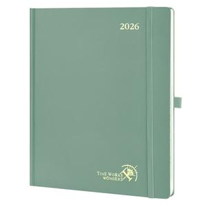 POPRUN 2026 Planner, Large - 8.5" x 10.5", 2026 Weekly Calendar (Jan. 2026 - Dec. 2026) with Hourly Time Slots, Weekly Appointment Book for Time Management, Leather Soft Cover 