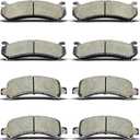 8PCS Front & Rear Disc Brake Pads Kit for Cadillac Escalade,Chevy Avalanche 1500,Suburban 1500,Tahoe,Express 1500/2500, GMC Savana,Yukon,Yukon XL 1500