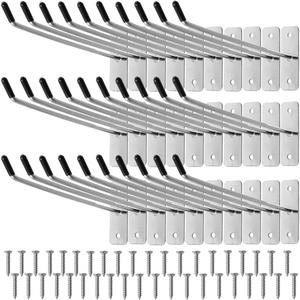 30pcs Wall Mounted Hook Heavy Duty Metal Single Hooks Home Storage Organizer Hanger Stainless Steel Hook Garage Hooks Tool for Garage Shop Retail Office Kitchen Store Display (6in/15cm)