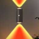 LED Wireless Wall Sconce with 7 Colors Changing, Motion Sensor Light Indoor, 1500mAh Rechargeable Battery Operated Wall Sconces for Bedroom Bedside Hallway Courtyard Doorway (Black)