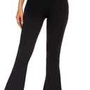 Sundwudu Black Flare Yoga Pants for Women - Soft High Waist Bootcut Leggings Tall & Long Bootleg Pants for Women (Black, XL)