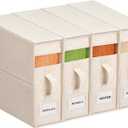 4Pack Linen Sheet Organizers and Storage - King/Queen Size Sheet Storage Organizer with Window, Foldable & Dustproof Sheet Organizer for Linen Closet for Summer Blankets & Sheet Sets,Off-white