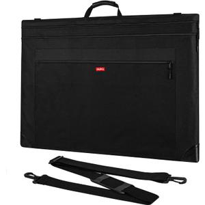 Nicpro Light Weight Art Portfolio Bag, 24x36 Black Art Canvas Portfolio Case with Detachable Shoulder Strap, Leather Corners, Carrying Storage Case for Artwork, Poster, Sketching, and Drawing