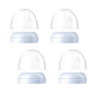 Dome Caps with Nipple Rings Set Compatible for Philips Avent Natural Baby Bottles, Replacements Screw Collars with Dome Lids for Como tomo, Set of 4
