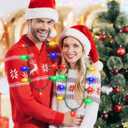 LED Christmas Xmas Light Up Necklace Bulb for Holiday Party Favors 9 LED Bulbs - Ugly Christmas Sweater Accessories (8 Pack)