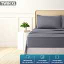 Utopia Bedding Twin Sheet Set, Soft Microfiber 3 Piece Bed Sheets with 15" Deep Pocket - Easy Care Brushed Microfiber (Twin, Extra Light Grey)