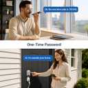 Veise Fingerprint Door Lock Set, Keyless Entry Door Lock, Front Handle Set, Electronic Keypad Deadbolt with Lever Handle, 2 Keys, Auto-Locking, One-time Codes, Easy to Install, Satin Nickel