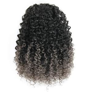 ROSESSEA Afro Puff Drawstring Ponytail - Grey Curly Hair Short Afro Kinky Curly Hair Piece for African American Extension Synthetic