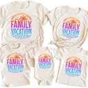 pleastee Family Vacation Shirts Dad Mom Kids Matching Outfits Magical Tshirts for Cruise Trip Clothes Summer Travel Tops (6-7 Years, Apricot)