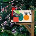 POP-Art Magnetic Mailbox Cover - Contemporary Art Abstract Wavy Lines - Waterproof - Standard Size 21x18 Inches - Decorative for Family Outside Garden Yard