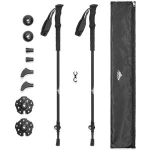 Cascade Mountain Tech Trekking Poles - Carbon Fiber Walking or Hiking Sticks with Quick Adjustable Locks (Black Ultralight)