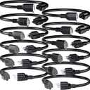 POWGRN 1 FT 12 Pack Indoor Extension Cord 16 Gauge, Short Power Cable