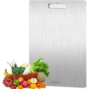 Titanium Cutting Board Double-Sided 100% Pure Titanium Cutting Boards for Kitchen - Food-Grade titanware chopping boards Non-Stick Durable and easy to clean (13.3 x 9 in)1 Piece (Small)