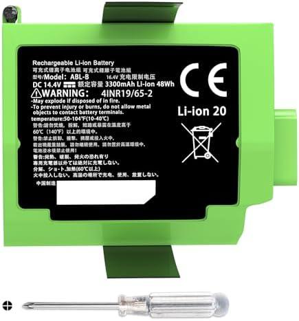 for iRobot Roomba S9 9150 + S9+ 9550 Robot Vacuum Series ABL-B Replacement Sweeper Rechargeable Li-ion Battery 4INR19/65-2 14.4V 48Wh 3300mAh