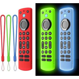 [3 Pack] Climberer Firestick Pro New Cover - Fire TV Voice Remote Pro2025- Shockproof Silicone Protective Case for Improved Grip and Durability (Green + Blue)+ red