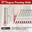 21 Degree Framing Nails 2" x .113" for 20-22 Degree Framing Nailer, 21° - 0.113" x 2"