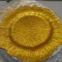 13 Inch Gold Charger Plates, Round Reef Pattern, Plastic, Set of 12, for Dinner Plates, Wedding Decor, Table Setting (Irregular)