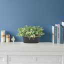 Dahey Artificial Eucalyptus Faux Plants Indoor for Farmhouse Home Decor Fake Potted Plants in Rustic Rectangular Pots Table Centerpiece for Bathroom Laundry Living Room Greenery Decor, Black