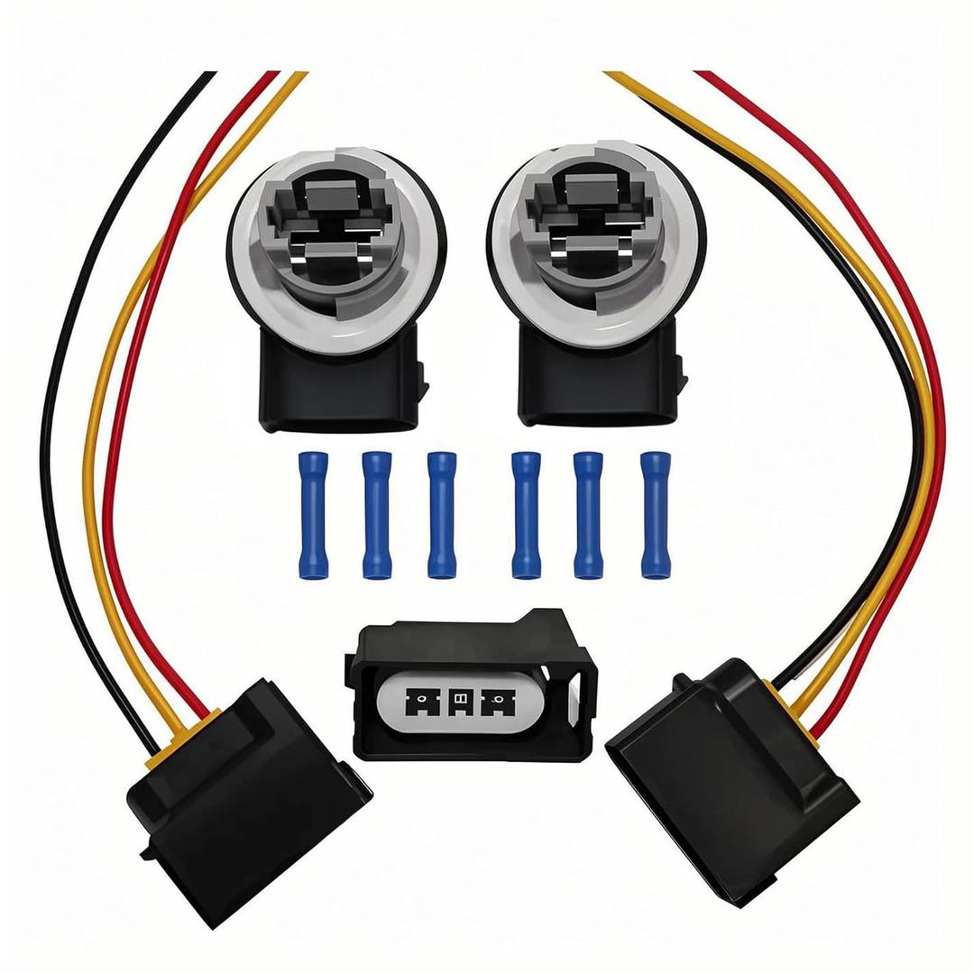 Turn Signal Socket Brake Light Socket & Connector Wiring Pigtail Harness Kit Fit for F-ord F-150 L-incoln MKX M-ercury Mariner 2003-2024(Replace 2U5Z-13411-DA, 2U5Z13411DA, 645-125)