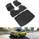 KIWI MASTER Floor Mats & Cargo Mat for 2017-2022 Honda CR-V (Tray in Lower Position), Custom Fit All Weather Car Mats, Heavy Duty TPE Floor Liners, Front & Rear & Tray Trunk Mat Set, Black