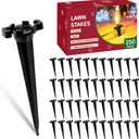CEWOR 250pcs Plastic Stakes for Outdoor Lights 4.5 Inch Black Lawn Stakes for C7 and C9 Outside String Lights Yard Stakes for Outdoor Holiday Lights Use on Garden Patio Path Walkway