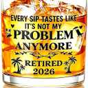 Retirement Gifts for Men 2026 2 Pack Retirement Glass Whiskey Gift for Coworker, Dad, Grandpa, Friend or Colleague, Goodbye & Farewell Gift, Black
